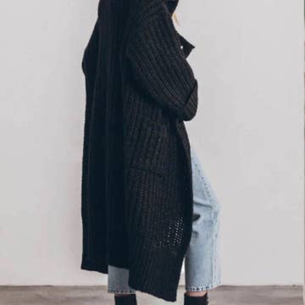 (NWT) Dramatic Collar Knitted Long Maxi Cardigan - Picture 6 of 10